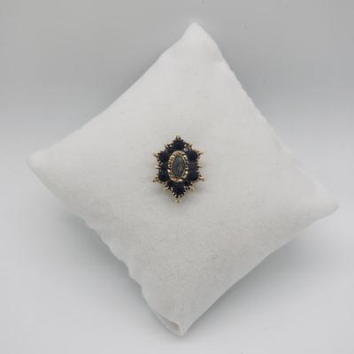 LOT 57: Antique 14k Collar Pin with Black Gems 2g