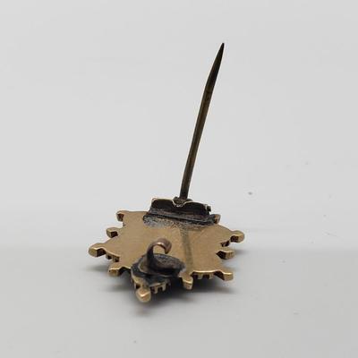 LOT 57: Antique 14k Collar Pin with Black Gems 2g