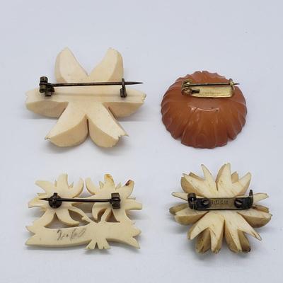 LOT 59: Misc. LOT -Reed & Barton Owl Damascene Brooch & mother of pearl earrings, pendants, pins, buttons and more