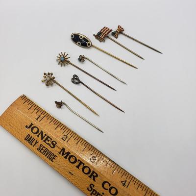 LOT 61: Collection of Antique Enameled Stick Pins & Others