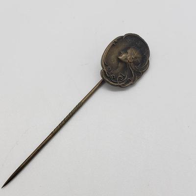 LOT 62: Assortment of Antique Stick Pins, Egyptian Revival, Porcelain Cameo, Art Nouveau & More