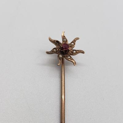 LOT 62: Assortment of Antique Stick Pins, Egyptian Revival, Porcelain Cameo, Art Nouveau & More
