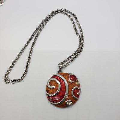 LOT 63: Collection of Pendants and Necklaces with Silver Tone Hair Barrette