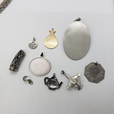 LOT 63: Collection of Pendants and Necklaces with Silver Tone Hair Barrette