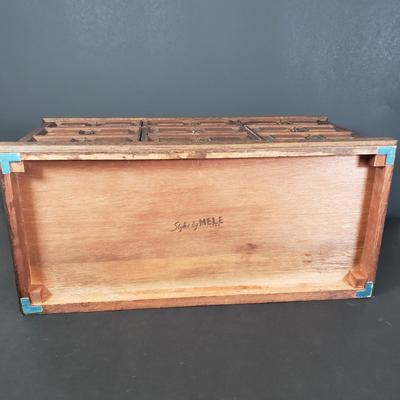LOT 64: Vintage Wooden 7 Drawer Velvet Lined Jewelry Box by Mele