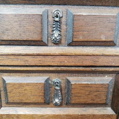 LOT 64: Vintage Wooden 7 Drawer Velvet Lined Jewelry Box by Mele