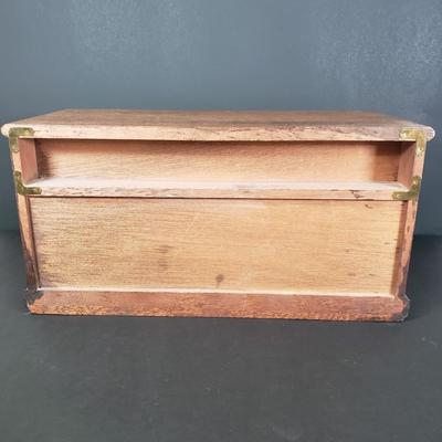 LOT 64: Vintage Wooden 7 Drawer Velvet Lined Jewelry Box by Mele