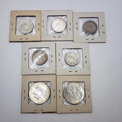 LOT 79: U.S. Coins-90%Silver; Two 1964 Kennedy Half Dollars & Silver Quarters 1932(4) & 1964