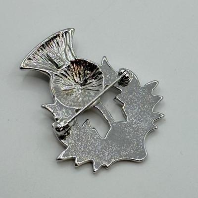 LOT 82: Clay Floral Pin & Pendant, Sarah Coventry Apple Pin, JJ Sailboat Brooch & More
