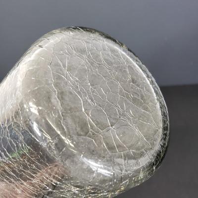LOT 94: Vintage Handmade in Poland Watra Alicja Art Glass Vase 15.5", Crackle glass & Mosaic Console Bowl Made in Denmark