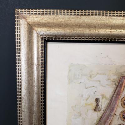 LOT 97: Pair of Framed Powder Room Art Pieces Signed C. Winterle Olson