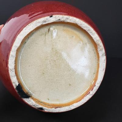 LOT 98: Chinese Sang de Beouf Oxblood Glazed Vase