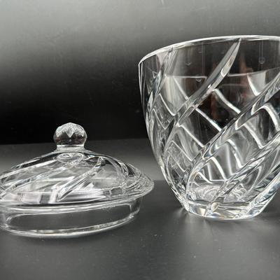 Dansk Heavy Cut Crystal Lidded Jar