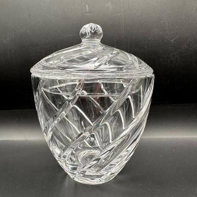 Dansk Heavy Cut Crystal Lidded Jar