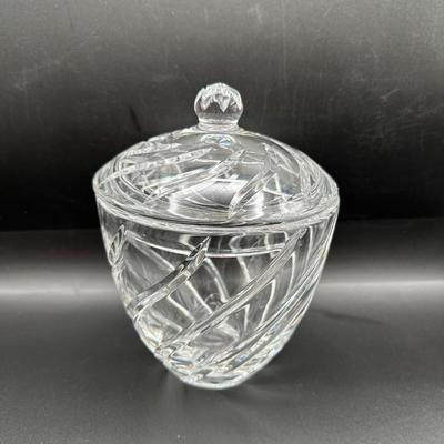 Dansk Heavy Cut Crystal Lidded Jar