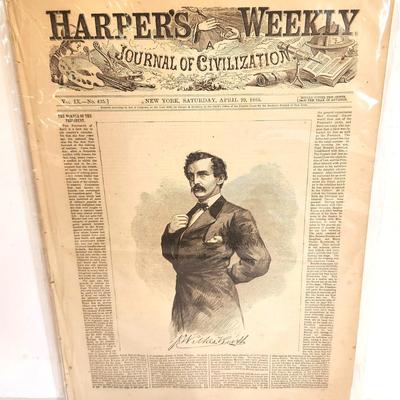 Lot #237 Complete Harper's Weekly 29 April 1865 Lincoln Assassintion Issue - John Wilkes Booth on cover