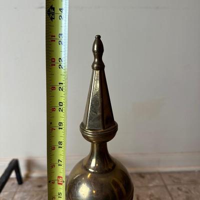 Pair of Brass & Iron Fireplace Andirons