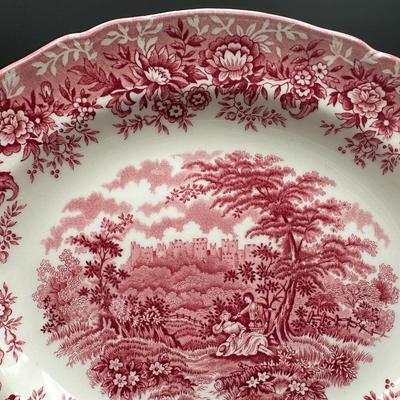 Alfred Meakin Staffordshire “The Courtship” Red Transferware Dinnerware & Serving