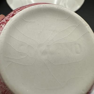 Alfred Meakin Staffordshire “The Courtship” Red Transferware Tea Service