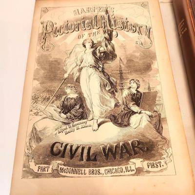 Lot #246 Set of 2 books - Harper's Pictorial History of the Civil War - Vols. 1 and 2 1866-1868
