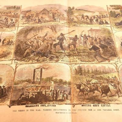 Lot #249 Harper's Weekly Colored Print - The Negro in the War