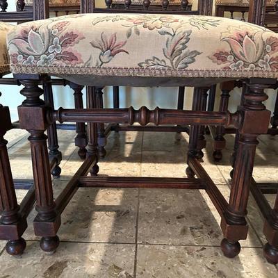 Set of 8 Carved Wood Dining Chairs