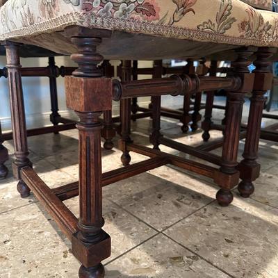 Set of 8 Carved Wood Dining Chairs