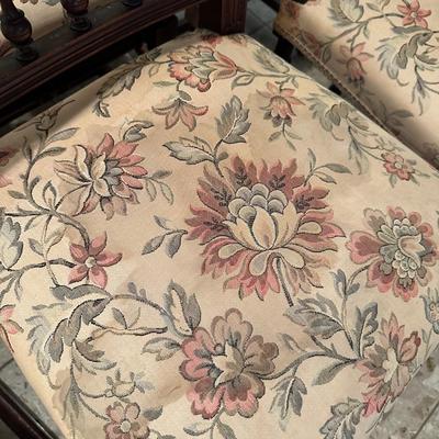 Set of 8 Carved Wood Dining Chairs