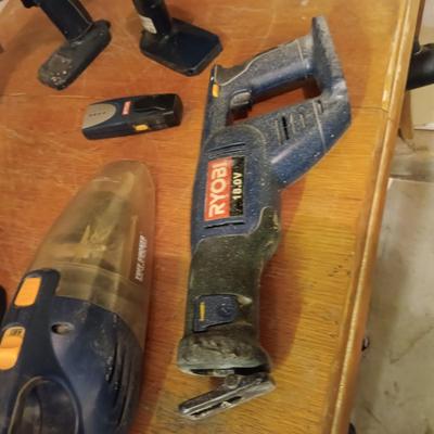 RYOBI CORDLESS TOOL SET WITH BAG ON WHEELS (NO BATTERIES OR CHARGER)