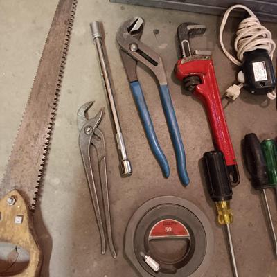 METAL TOOL BOX, SOLDERING, WIRE AND TOOLS