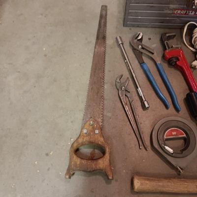 METAL TOOL BOX, SOLDERING, WIRE AND TOOLS