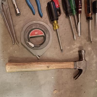 METAL TOOL BOX, SOLDERING, WIRE AND TOOLS