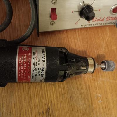 DREMEL WITH ACCESSORIES & CLAMPS