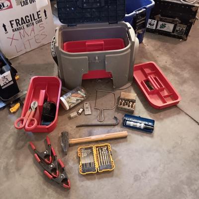 IMPACT DRIVER WITH OTHER HAND TOOLS AND A TOOL BOX WITH 3 TRAYS