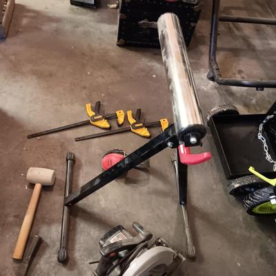TABLE SAW ROLLER, CLAMPS, CIRCULAR SAW, KNEE PADS AND MORE