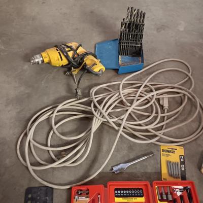 DEWALT DRILL, DRILL BITS, EXTENSION CORD AND MORE