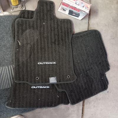 NEW AND LIKE NEW AUTO FLOOR MATS, BATTERY CHARGER MAINTAINER, BOTTLE JACK AND A COMPRESSOR