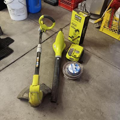 RYOBI CORDLESS WEED CUTTER, LEAF BLOWER, EDGER AND MORE