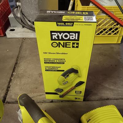 RYOBI CORDLESS WEED CUTTER, LEAF BLOWER, EDGER AND MORE