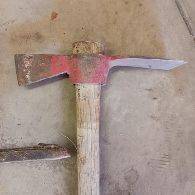 PICK AXE, TRENCH TOOL AND AXE