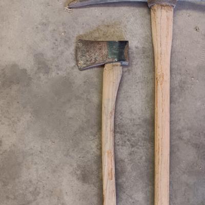 PICK AXE, TRENCH TOOL AND AXE