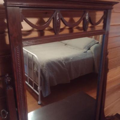 Vintage Mahogany Vanity Dresser with Mirror