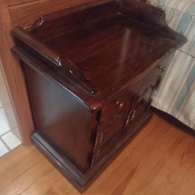 Vintage Solid Wood Walnut Bedside Dresser