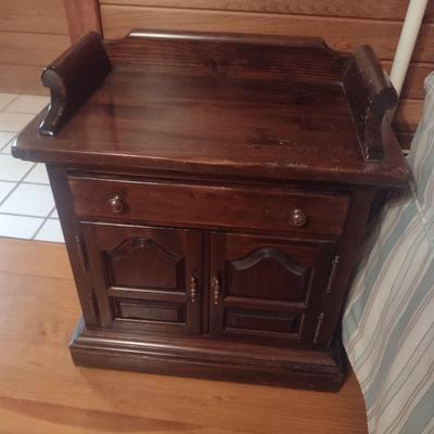 Vintage Solid Wood Walnut Bedside Dresser
