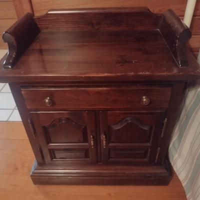 Vintage Solid Wood Walnut Bedside Dresser