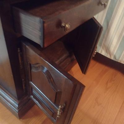 Vintage Solid Wood Walnut Bedside Dresser