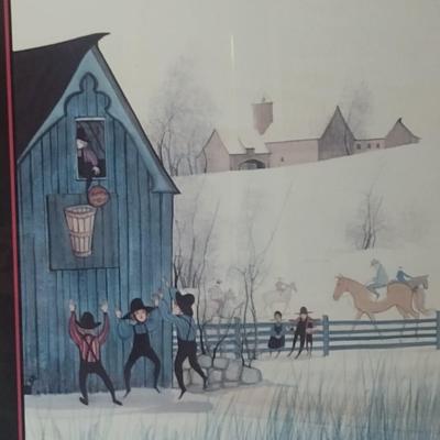 Framed Art Print Limited Edition 'Kentucky' Autographed by P. Buckley Moss 1985