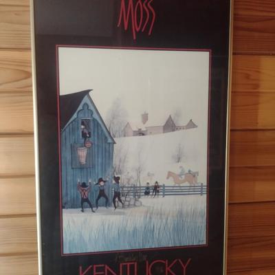 Framed Art Print Limited Edition 'Kentucky' Autographed by P. Buckley Moss 1985