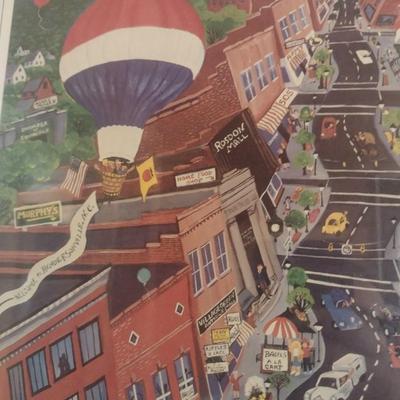 Framed Art Print Limited Edition Hendersonville, NC Downtown 1986 by Judith Cheney