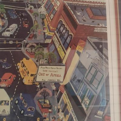 Framed Art Print Limited Edition Hendersonville, NC Downtown 1986 by Judith Cheney